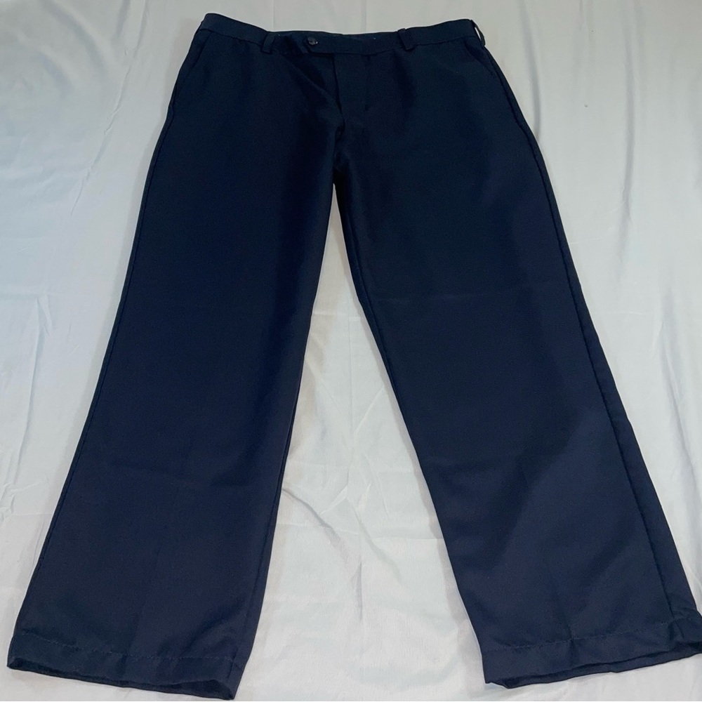 IZOD Golf Mens Pants‎ 36x30 Navy Blue Flat Front Polyester Trousers 36x29 Actual